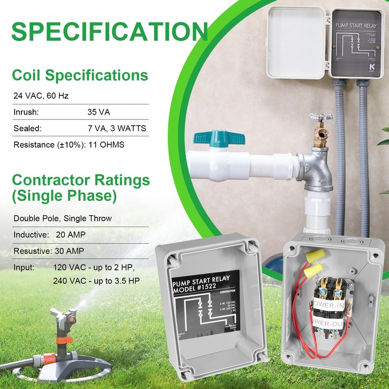 1522 Pump Start Relay with Enclosure 3 HP at 110V