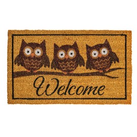 NoTrax, Owl, Vinyl-Backed Natural Coir Doormat, Entry Mat for Indoor or Outdoor Use, 18"x30", C12 (C12S1830OW)