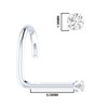 Diamond Nose Stud 14K White Gold Nose Ring Twist Screw