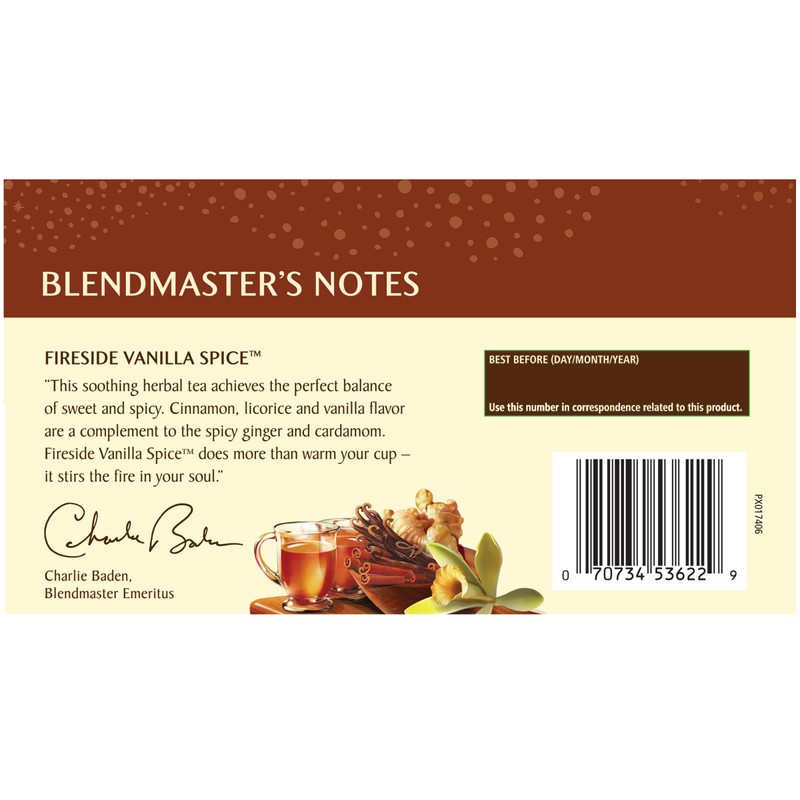 Celestial Seasonings Herbal Tea, Fireside Vanilla Spice, Caffeine Free, 20