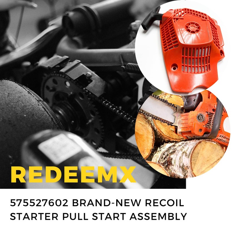 REDEEMX 575527602 Recoil Starter Pull Start Assembly Compatible with Husqvarna
