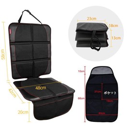 CARARE Kick Guard and Mat for Child Seats, Set of 2 Pieces, Strollers, Recommended and Easy to Install, Protective Car Accessory blk