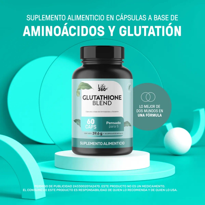 Gluation Cpsulas Life360 Glutathione Blend 60 Cpsulas Sin Sabor