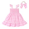 Toddler Baby Pink Gingham Dress Girls Summer Sleeveless Vintage 1950s