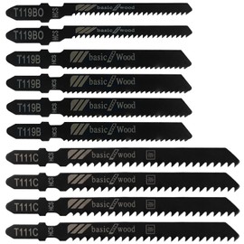 Diompirux Pack of 10 high-quality curved saw blades, T-shank jigsaw blade to meet the needs of use, made of carbon steel, precision tools for woodwork, DIY projects, metal