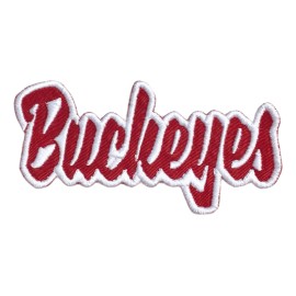 Wholesale Applique CUSTOM: 7" Buckeyes, DEVIL RED-WHITE, Team Spirit, Embroidered, Iron On Patch