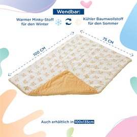 SUPERBE BEBE Baby and Children's Blanket Made of Soft Oeko-Tex Cotton – 75 x 100 cm Baby Blanket for Children in 10 Colours – Cuddly Blanket Gift for Girls or Boys Reversible, Soft and Breathable