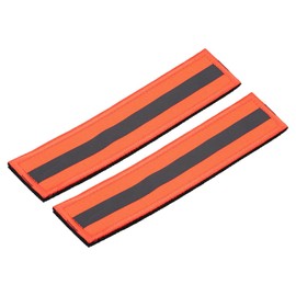 TA-VIGOR 2Pcs Reflective Patches, 1x6 Inch Hook and Loop Stickers for Bike Jackets Backpacks Helmets Kids Coats High Visibility Night Safety Tape Appliques, Orange