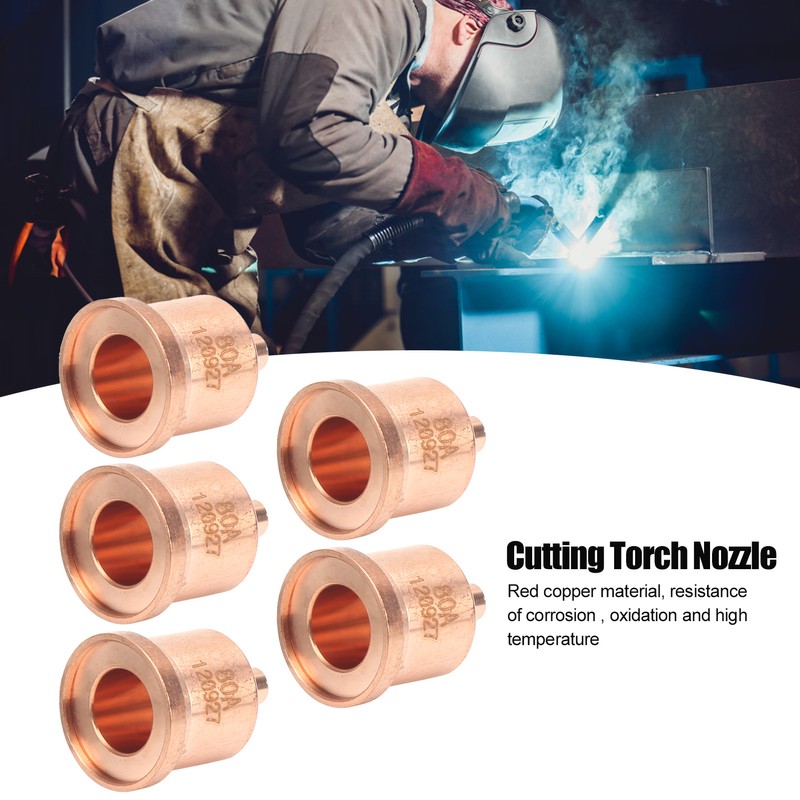 5Pcs Plasma Red Copper Nozzle Cutting Torch Tips Consumables Welding