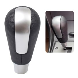 Hacreyatu Automatic Car Shift Lever Knob Gear Shift Knob Lever Shifter for Mazda 6 GG GH Mazda 8 CX-7 MX5 RX8 Mazda 3 BK BL (Matte Silver with Black Skin)