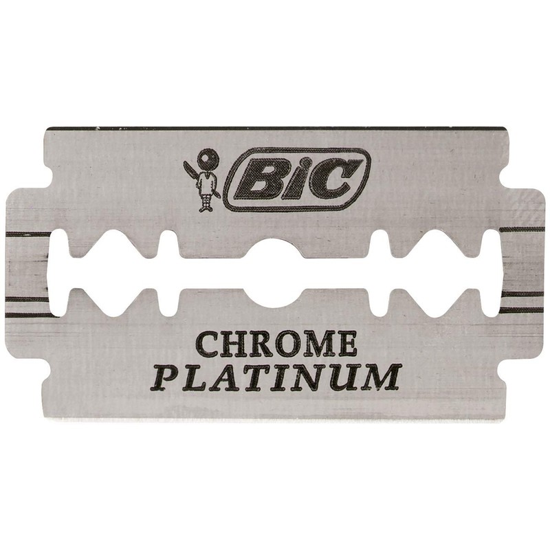 50 BIC Double Edge Razor Blades Chrome Platinum