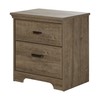 South Shore 9066060 Versa Weathered Oak 2-Drawer Nightstand