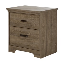 South Shore 9066060 Versa Weathered Oak 2-Drawer Nightstand