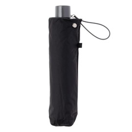 Asty ASP23MN55 Full Blackout Windproof Plain Black Coating Mini Folding Umbrella, Black, 21.7 inches (55 cm) x 6R