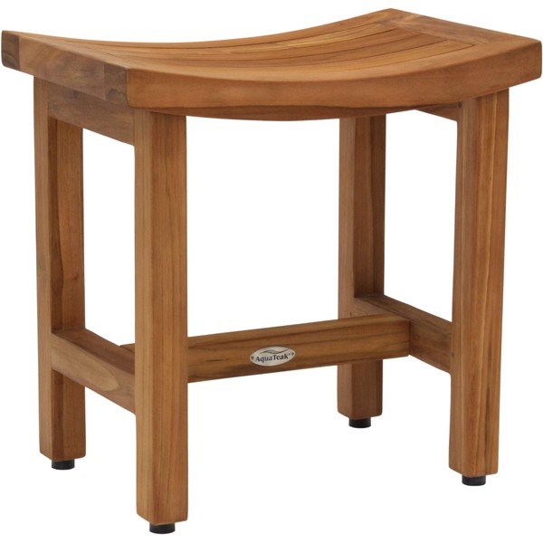 (Fully Assembled) AquaTeak Patented 18" Sumba Lotus Teak Shower Bench