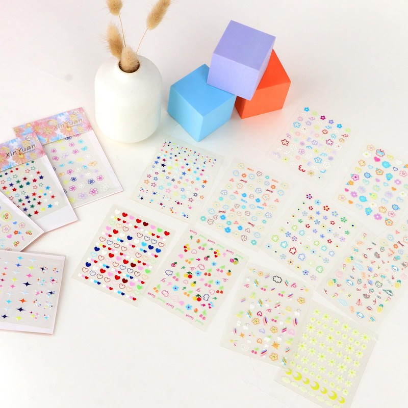 14 Sheets Nail Stickers for Kids Cute Nail Art Stickers