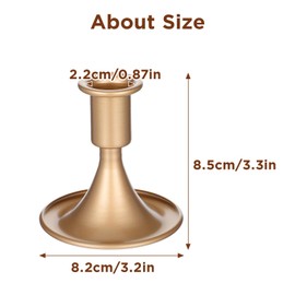 12 Pack Candlestick Holders Taper Candle Holders, Gold Candle Stick Candles Holder for Table Centerpiece, Wedding Reception, Festive Christmas Mantel Decoration or Home Decor