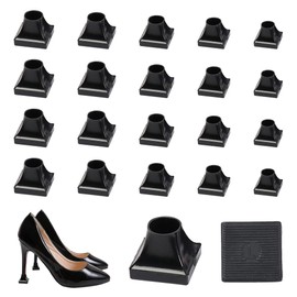 Protectores de tacón alto - Tapones de talón para reparación de talón, cubiertas para caminar sobre césped y cubiertas de talón desiguales perfectas para eventos al aire libre de bodas (cuadrado-negro-10 pares)
