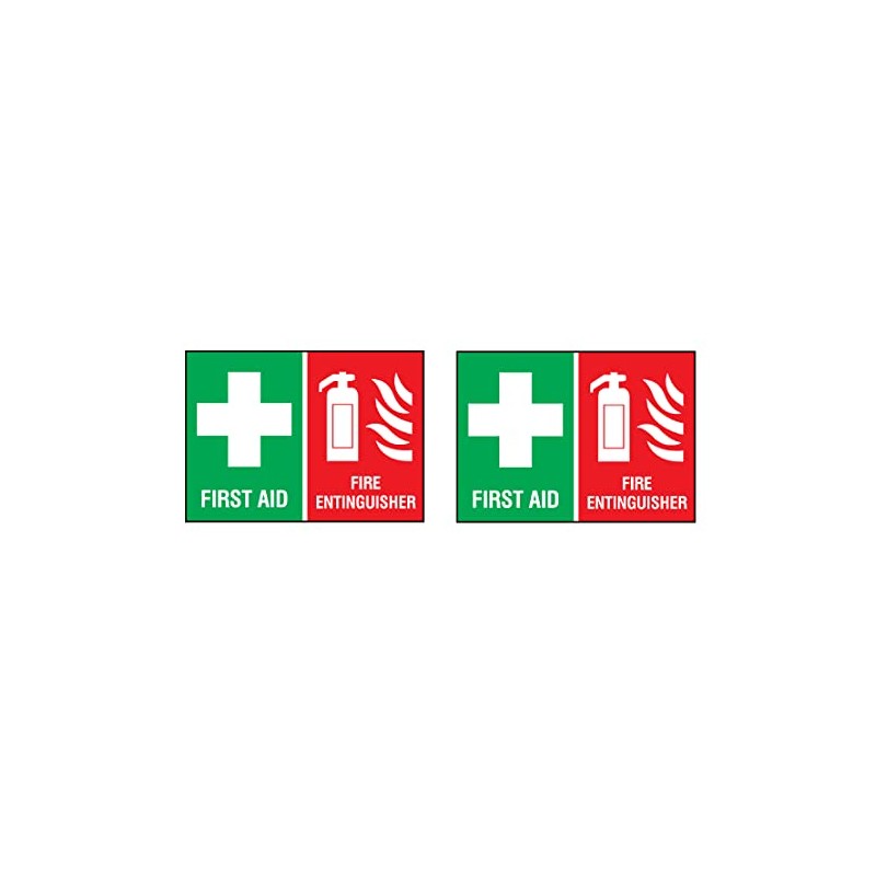 First Aid Fire Extinguisher Inside Vinyl Sticker Decals – Set