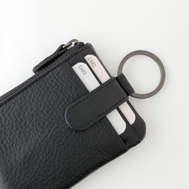 Slip-On AZ Key Pouch, Solid Black, A-IAZ-4506, Genuine Leather, Key