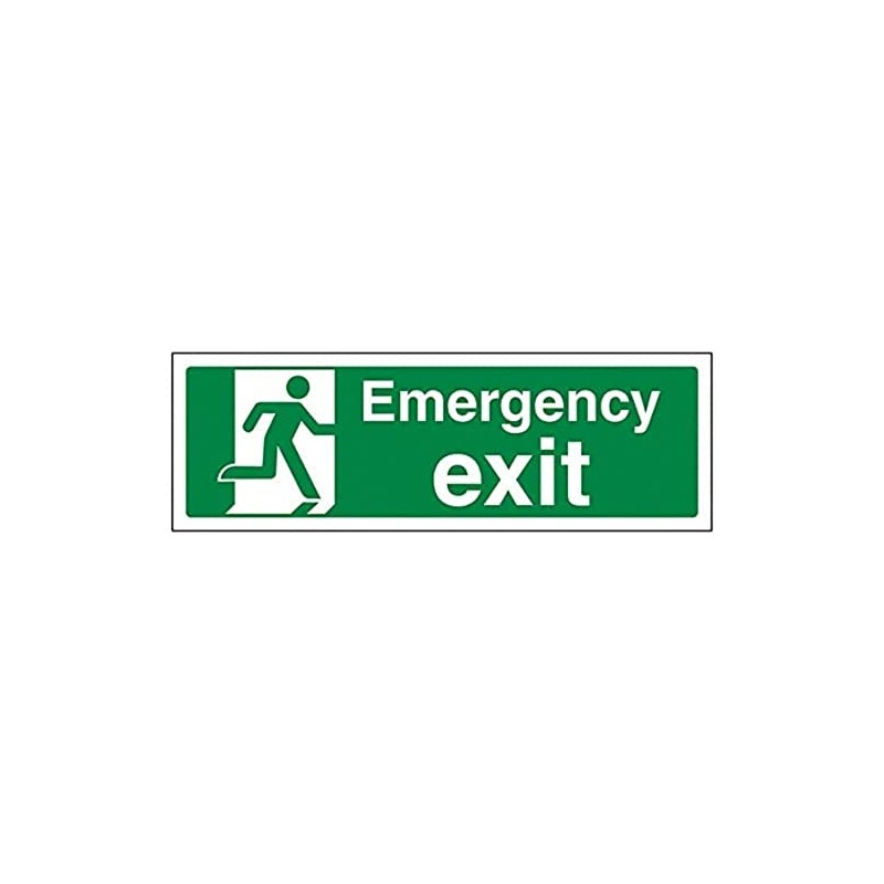 VSafety 21015AX-R Safe Condition Exit Sign,"Emergency Exit", Landscape, 1 mm