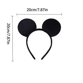 Eterspr Pack of 12 Satin Mouse Ears, Mouse Ear Headband for Cartoon Club, Mouse Ears Headband, Suitable for Photography and Wearing Going Out