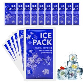 Small Dry Ice Packs for Shipping,16 pcs Ice Packs for Lunch Boxes & Coolers,4.3x7.3in Long-Lasting Water Absorption Cold Packs,Food & Drinks Cooler Packs for Insulated Bags, Picnic, Camping (16pcs)