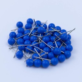 Push Pin Tacks for Photo Wall, Whiteboard, Cork Board, Map, Bulletin Board, Office or Home | 5 mm Head, 11 mm Point | Designed in The USA | Blue, Pack of 50