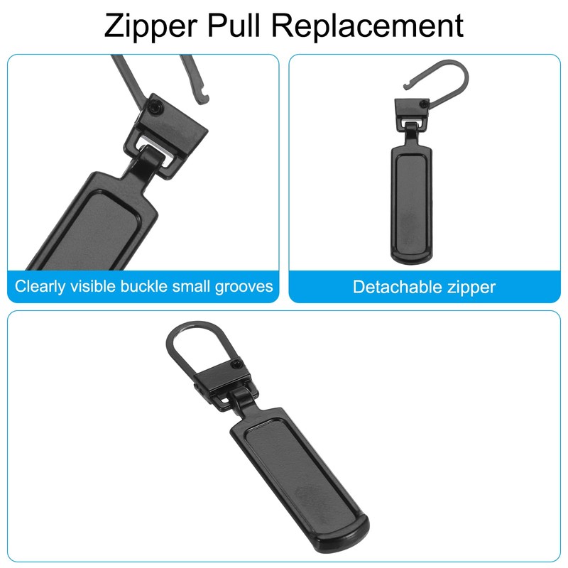 PATIKIL Zipper Pull Replacement, 10 Pcs Detachable Metal Zipper Tab