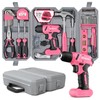 Hi-Spec 58pc Pink 8V USB Electric Power Cordless Drill Driver