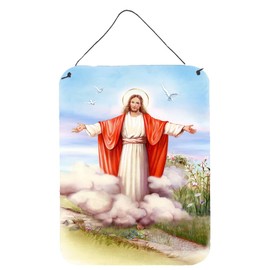 Caroline's Treasures APH3420DS1216 Easter Jesus is Risen Wall or Door Hanging Prints Aluminum Metal Sign Kitchen Wall Bar Bathroom Plaque Home Decor Front Door Plaque, 12x16, Multicolor