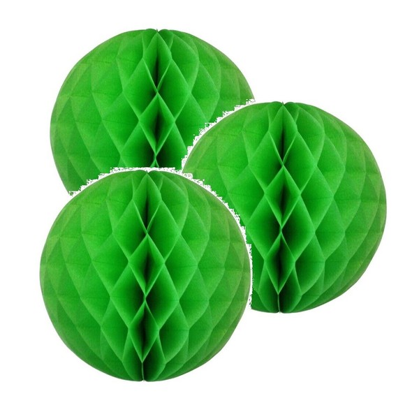 C-Spin 3x Green 8" HoneyComb Round Tissue Paper Lantern Balls