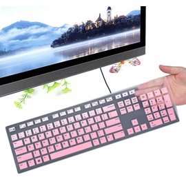 Dell Keyboard Cover & Skin for Wired KB216 & Wireless KM636, Inspiron AIO 3475/3670/3477 - Ombre Pink