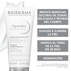 BIODERMA, Crema Despigmentante, Pigmentbio Sensitive Areas, Crema Hidratante para Cuerpo, Reduce Manchas Oscuras, 75ml