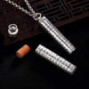 Rockyu Amulet Necklace, Men's, Long Necklace, Sutra Pendant, Openable Capsule,