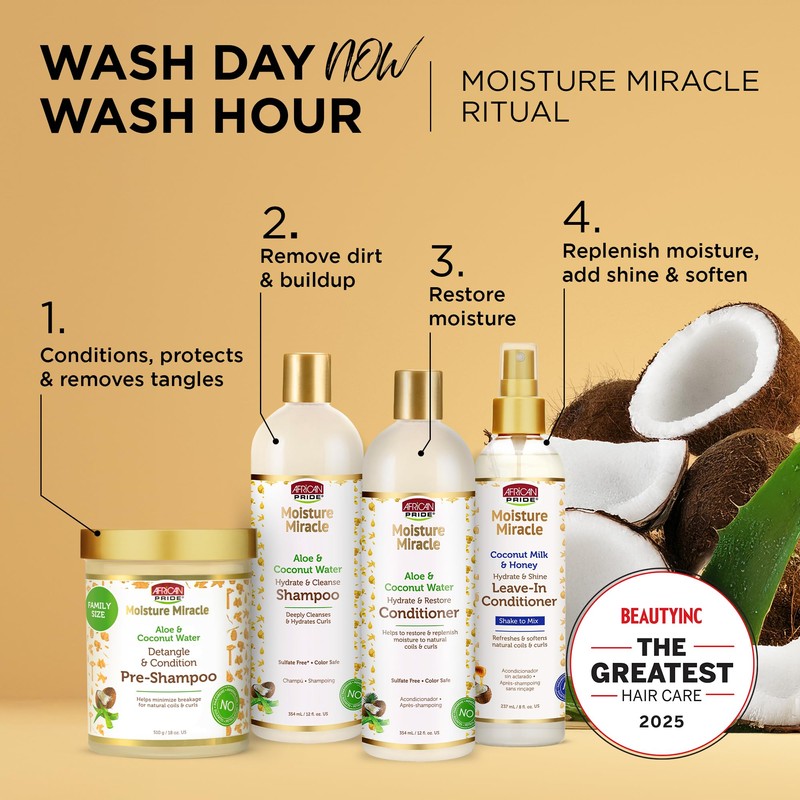 African Pride Moisture Miracle Pre-Shampoo Hair Detangler with Aloe &