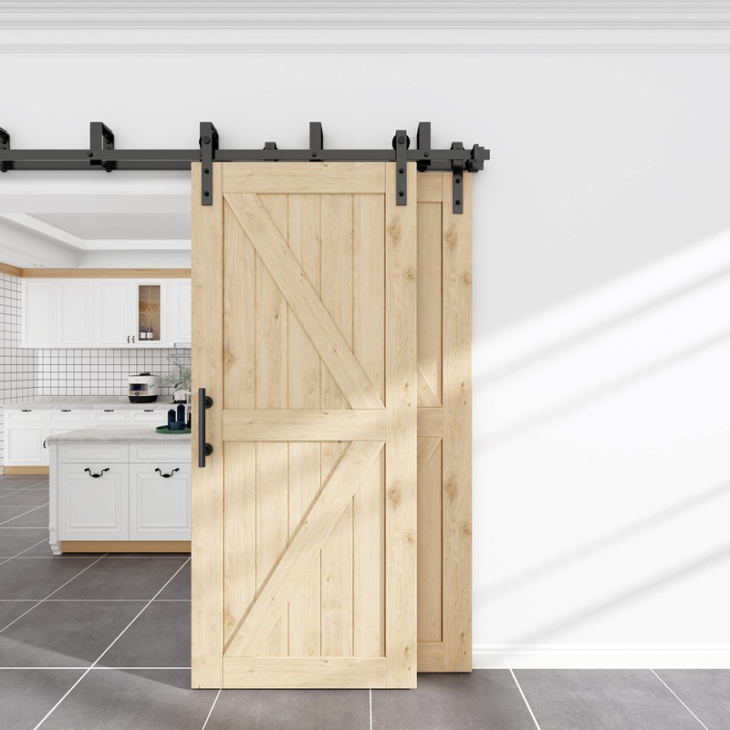 WINSOON 12" Sliding Barn Door Handles Hardware with Flush Finger