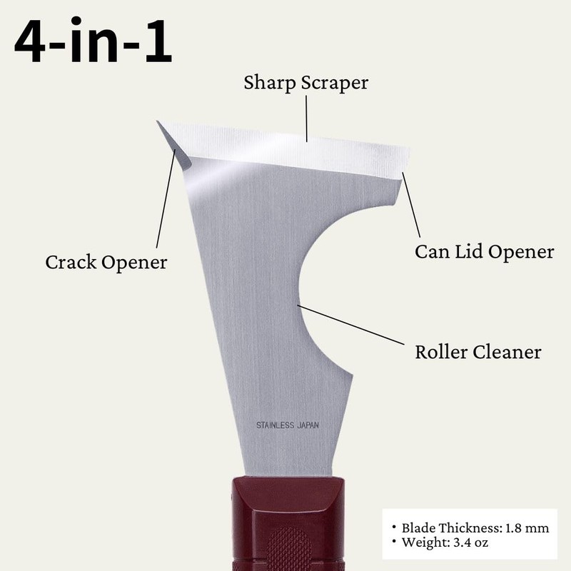 ALLEX Curved Paint Scraper Tool 2.5" Pole and Round Metal,