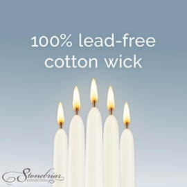 Stonebriar Tall 10" White Unscented 10 Count Taper Candles, 7 Hour Burn Time