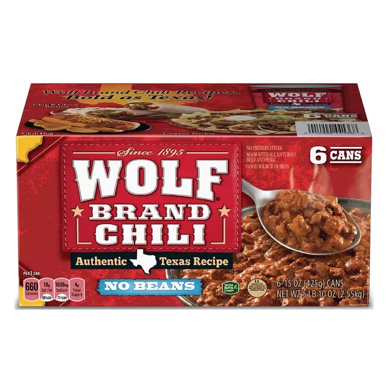 Wolf Brand "No Bean" Chili 15oz., 6pk.