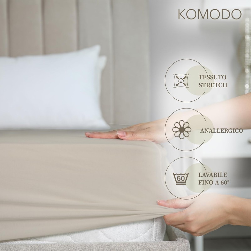 Komodo Fitted Sheet Single Bed Fitted Sheet with Corners Plain