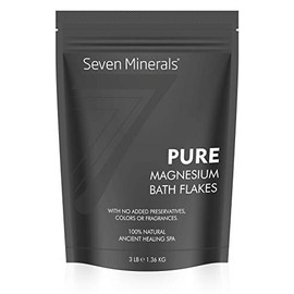 Pure Magnesium Chloride Flakes 3 lb - Absorbs Better Than Epsom Salt - All Natural Unscented Foot Soak (15 uses) or Full Body Bath (8 uses) for Relaxation, Muscle Pain and More!