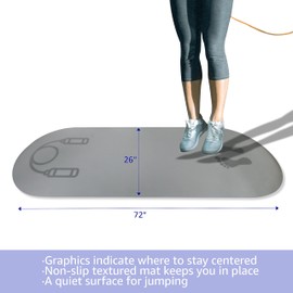 Trademark Innovations Jump Rope Mat Outdoor Jumping Rope Mat Padded Exercise Mat Jump Rope Mat Indoor Gray