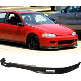 Front Bumper Lip Compatible With 1992-1995 Honda Civic, Black PU Front Lip Finisher Under Chin Spoiler Add On by IKON MOTORSPORTS, 1993 1994