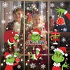9 Sheets Grin-ch Window Stickers Christmas Grin-ch Window Stickers, Winter
