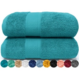 LEBENGOOD Large Bath Towel Set, Premium Cotton, 550gsm, 2 Pieces (70x130), Extra Soft, and Resistant (2 70x130 Ocean)