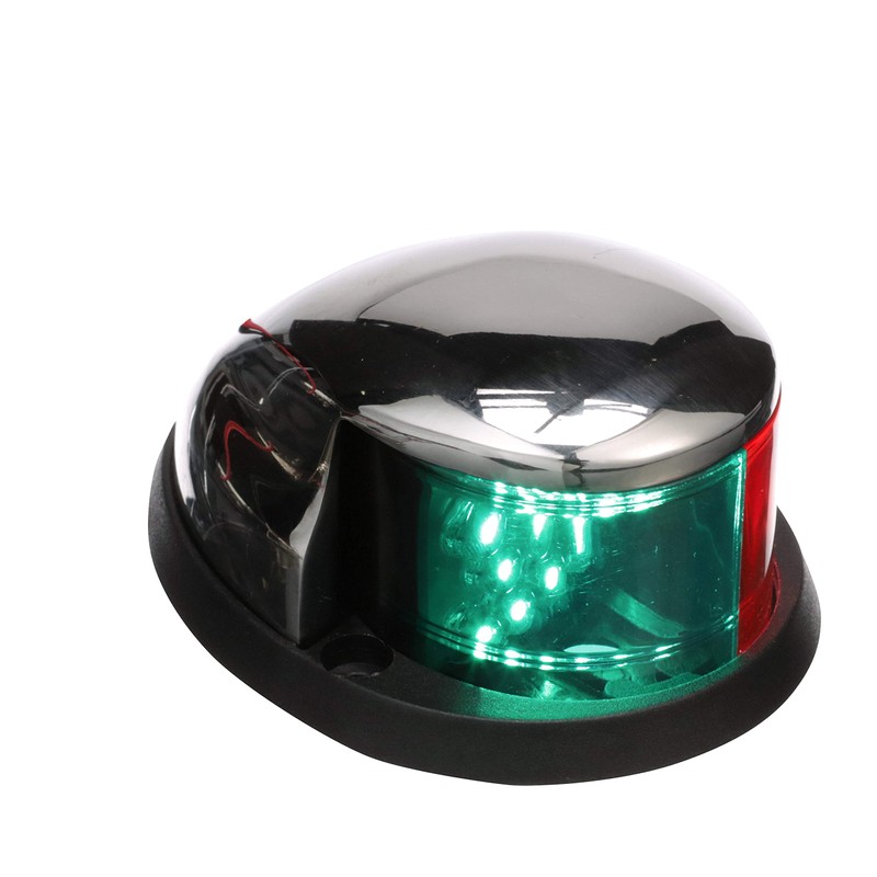 SEACHOICE LED Bow Light, Marine Navigation, Chrome Bi-Color, 2-Mile Visibility