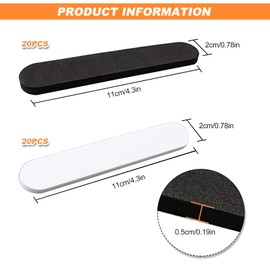 Hat Size Reducer, 40 Pcs Hat Inserts to Make Smaller Hats Reducer Sizing Tape Foam Strip Felt Cap Size Reducer Tape Black White