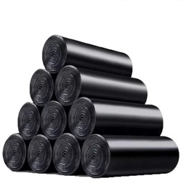 Taide Garbage Bags,5 Rolls Trash Bags 50 * 60cm Strong Bin Bags Unscented Rubbish Bags 100 Pcs-Black