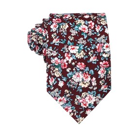 OTAA London Brown Floral Necktie Casual Ties for Men - Perfect Neck Tie for Groomsmen Wedding Ties or Formal Occasions - Ideal Gifts for Him